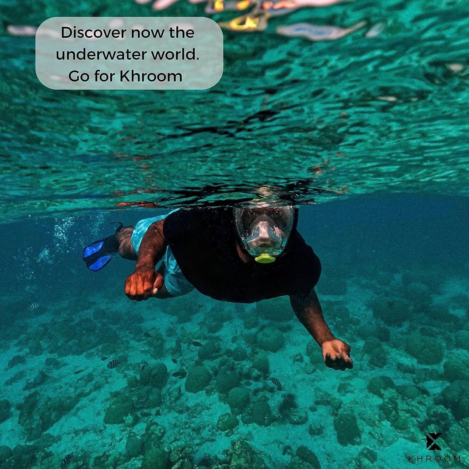 Full face diving mask khroom PRO blue Brand khroom