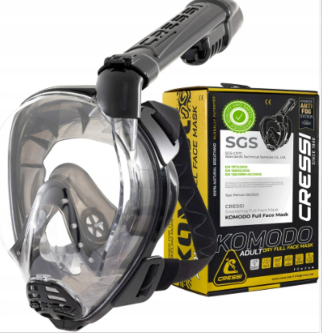 Full face diving mask, with tube Cressi Komodo black S/M
