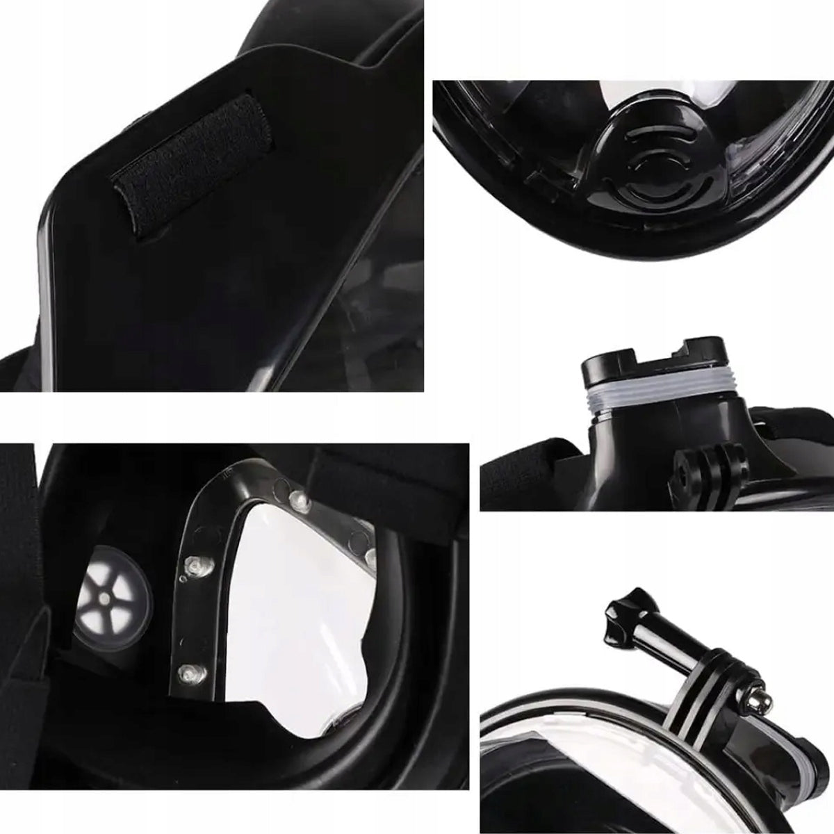 Full face diving mask, with tube Matisto DRY TOP ANTI FOG black Brand Matisto