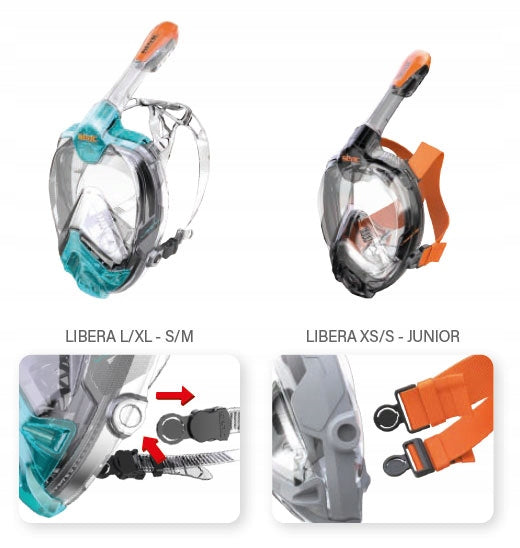 Full face mask Seac Libera S/M black orange DOES NOT EVAPORATE! Kind full face with tube