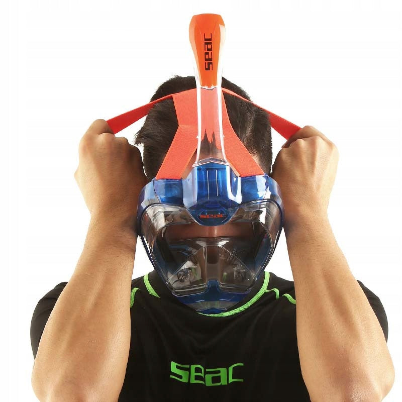 Full face mask Seac Magica L/XL - snorkeling, panorama blue/pump. Color blue