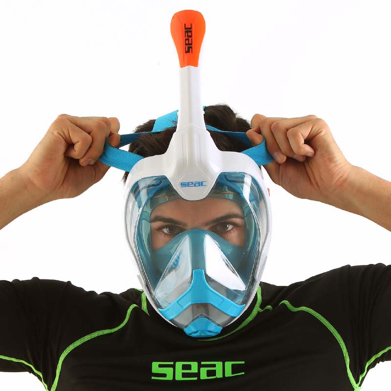 Full face mask Seac Magica S/M - snorkeling, panorama, white/blue Packaging status original