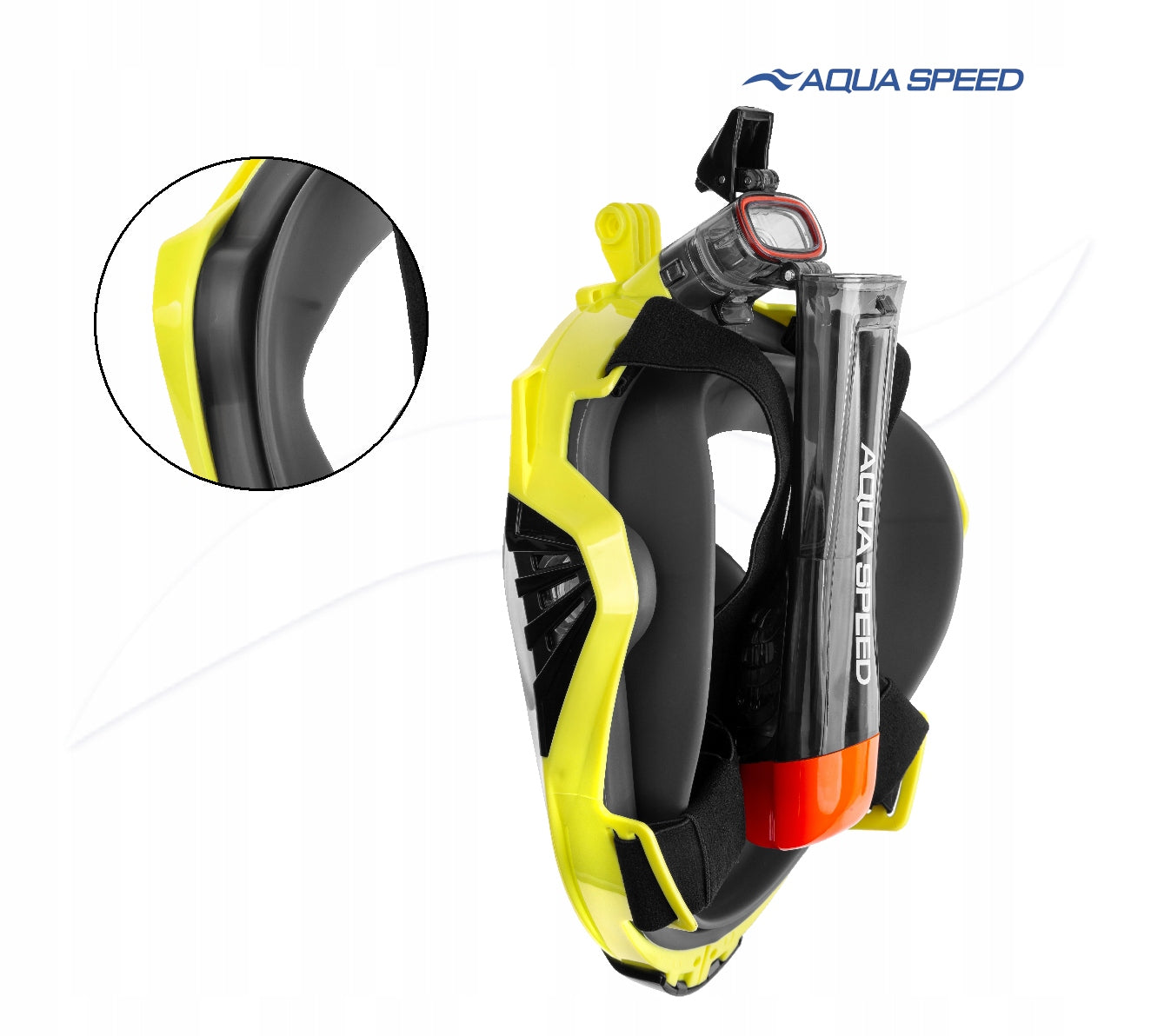 Full face mask for snorkeling AQUA SPEED Drift S/M Color yellow