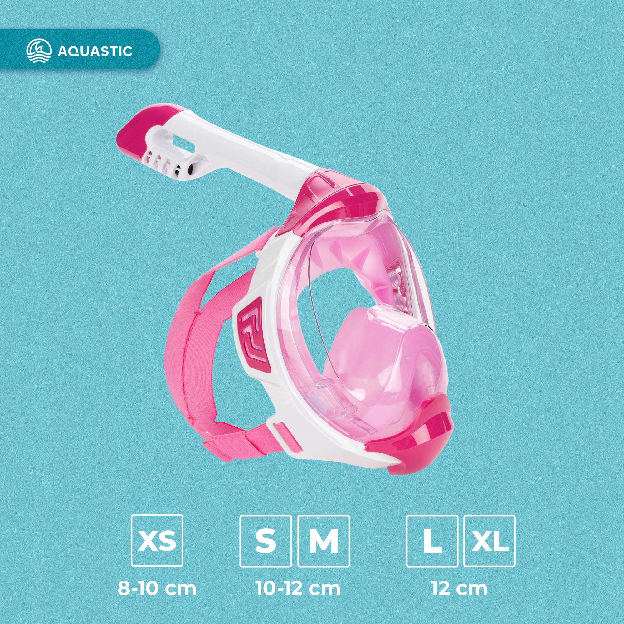 Full face mask for snorkeling AQUASTIC KAI pink L-XL DRY TOP SYSTEM Brand Aquastic