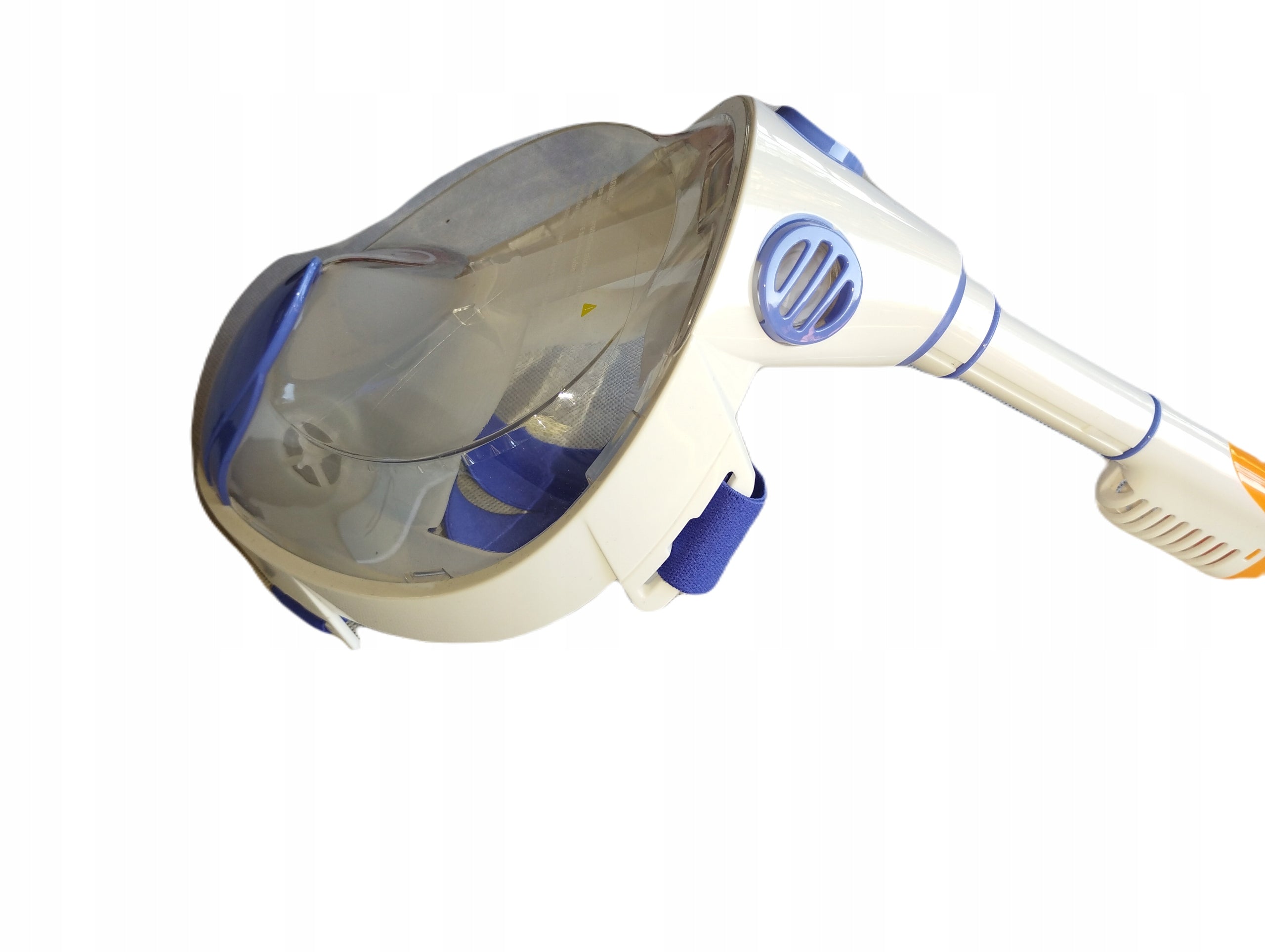 Full face swimming mask with snorkel S-M white and blue Color white