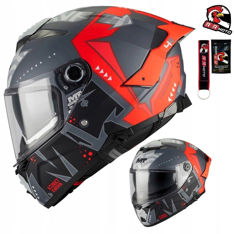 Full helmet with Blend MT THUNDER 4 R SV CANVAS C5 black ECE 22.06 + PINLOCK