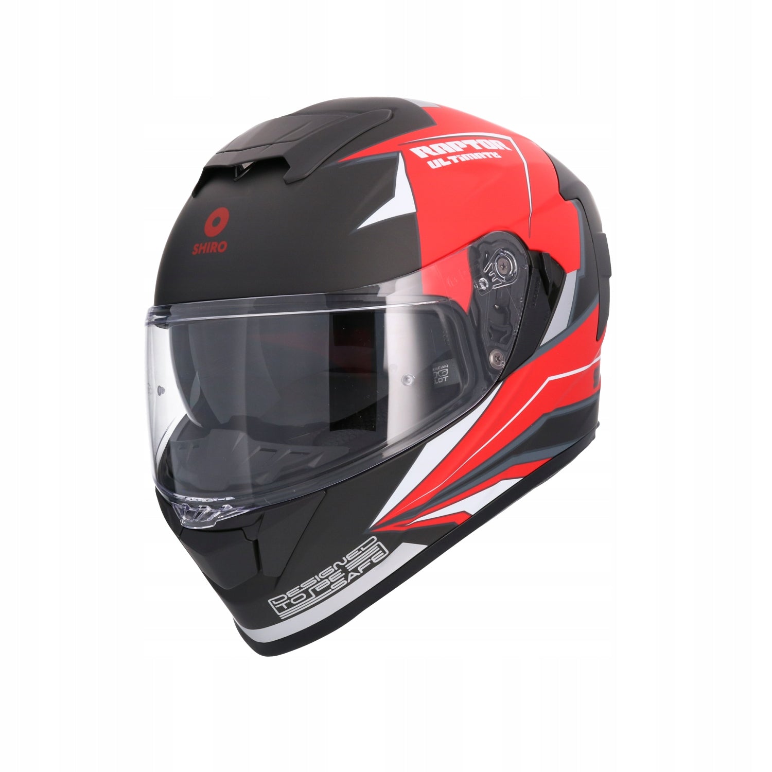 Full sport motorcycle helmet SHIRO Raptor black red mat S (55-56) Size S