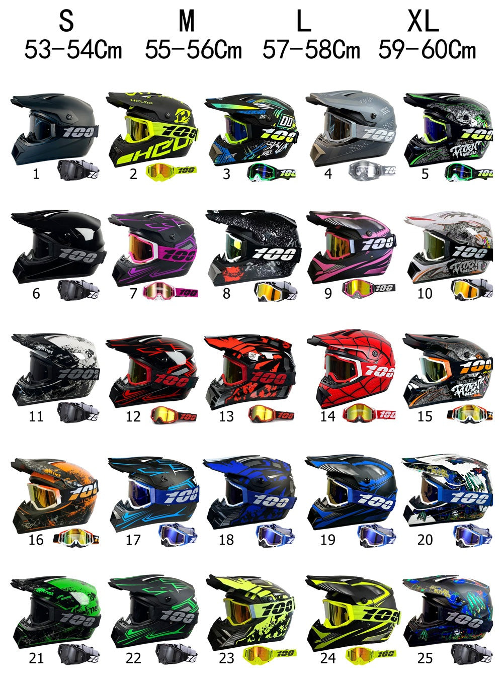 Fullface Helmet for Cross / Enduro / Motorcycle / Scooter / Bikes L Packaging status original