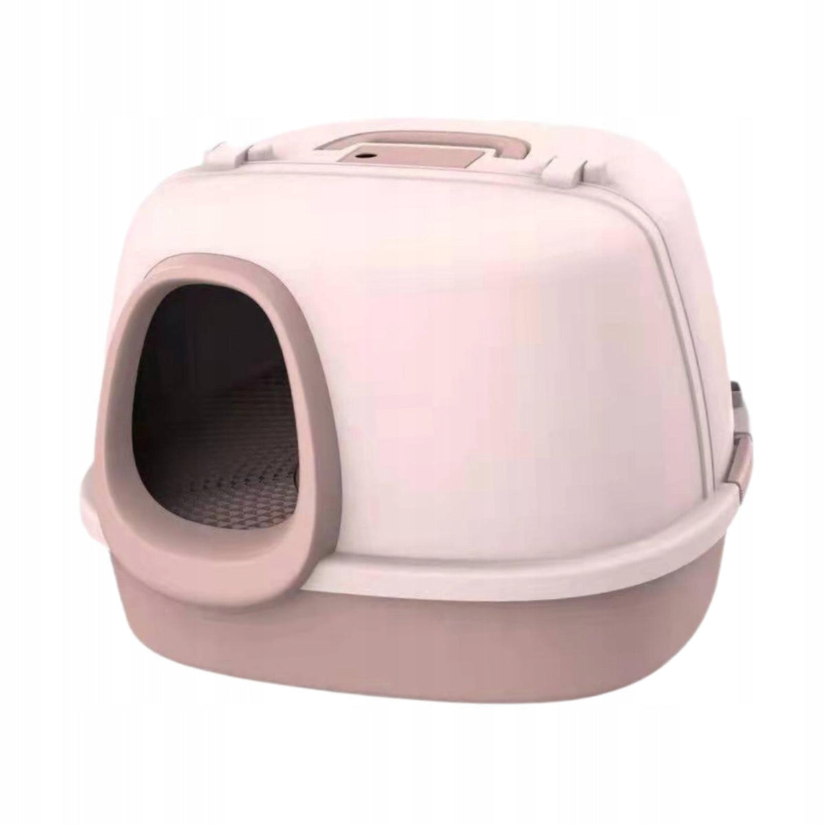 Fully Covered Cat Litter Box Corridor Design Detachable Anti Splashing pink