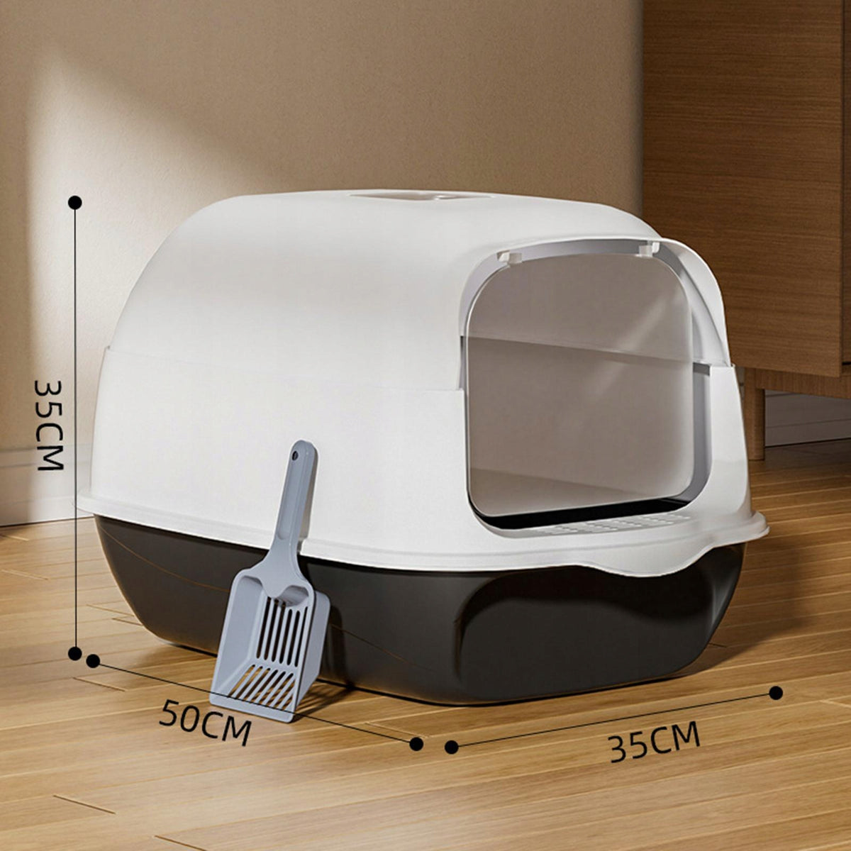 Fully Covered Cat Litter Boxes Pet Accessories High Capacity Prevent Black Packaging status original