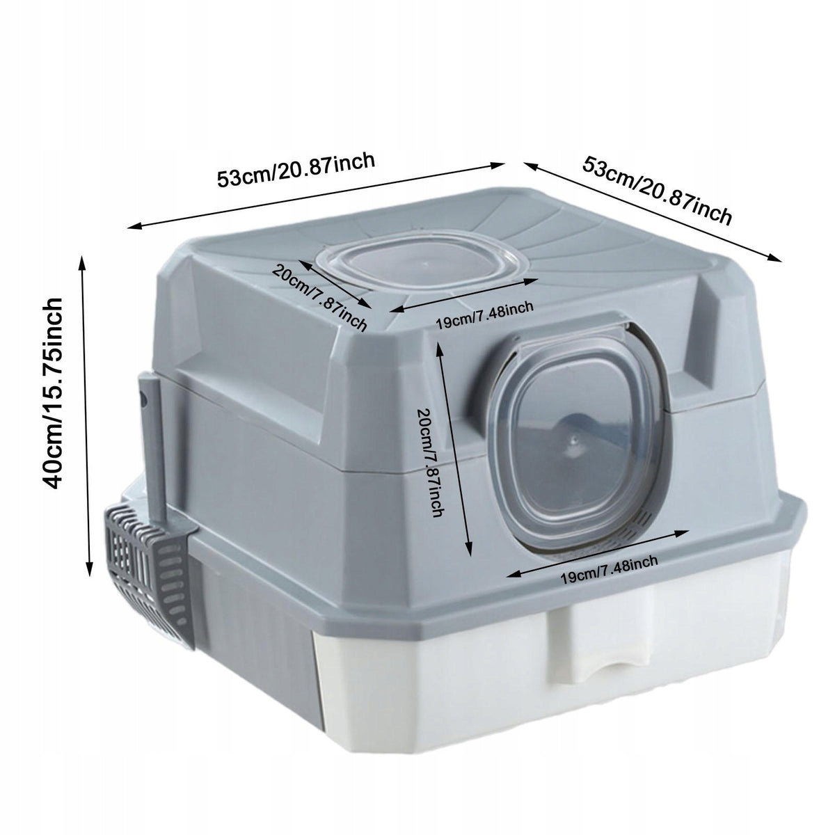 Fully Covered Cat Litter Case Prevent Sand Leakage Kitten Potty Kitten grey Packaging status original