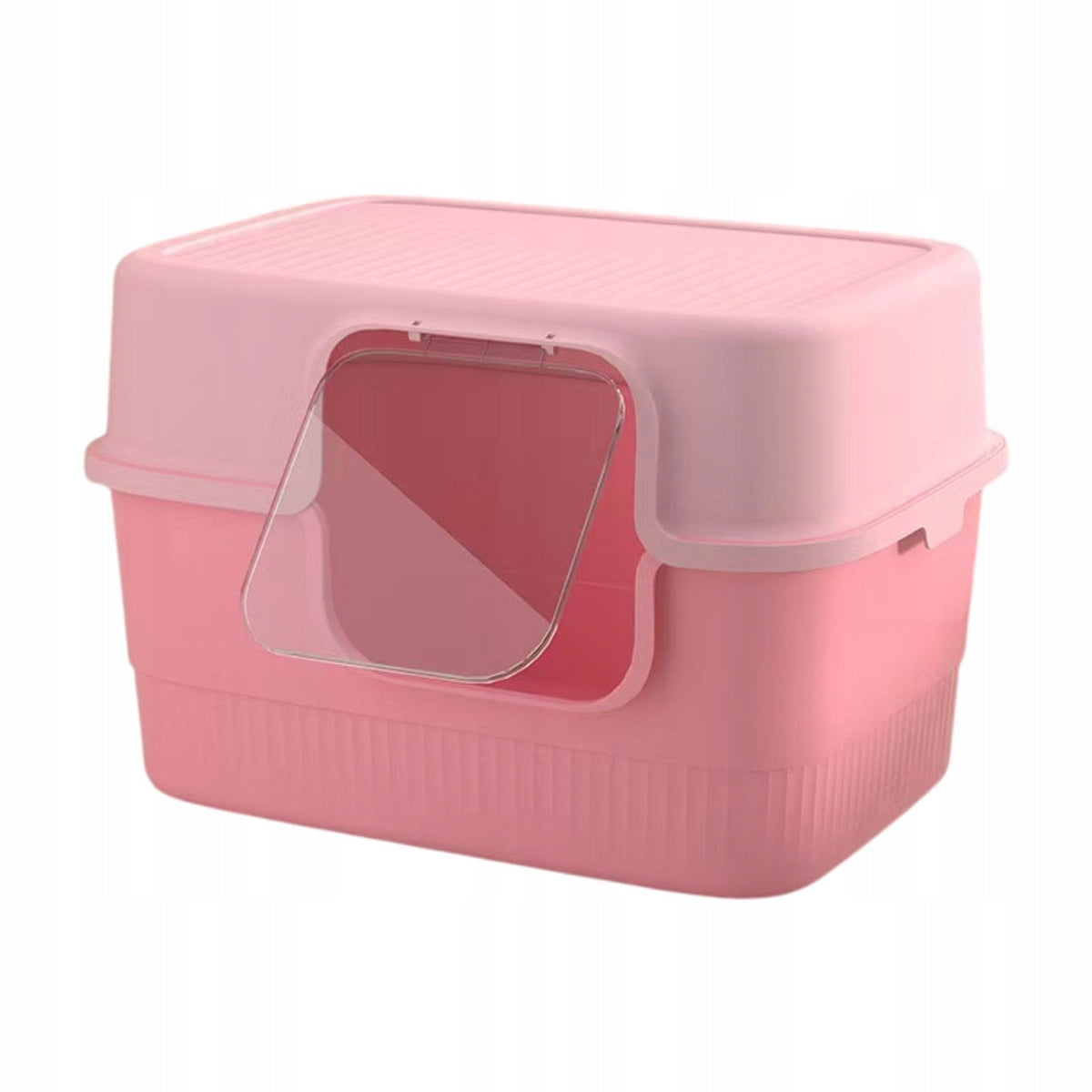 Fully Covered Pet Litter Box with Scoop Pet Cleaner Accessories Easy Pink