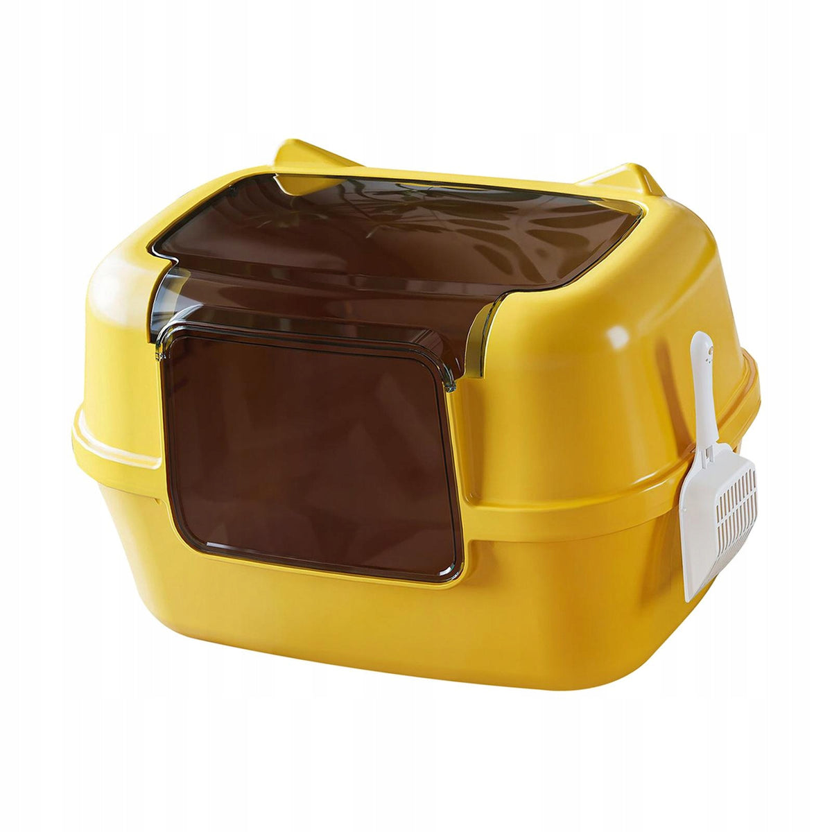 Fully Enclosed Cat Litter Box Litter Tray for Living Room Dorm Room Yellow