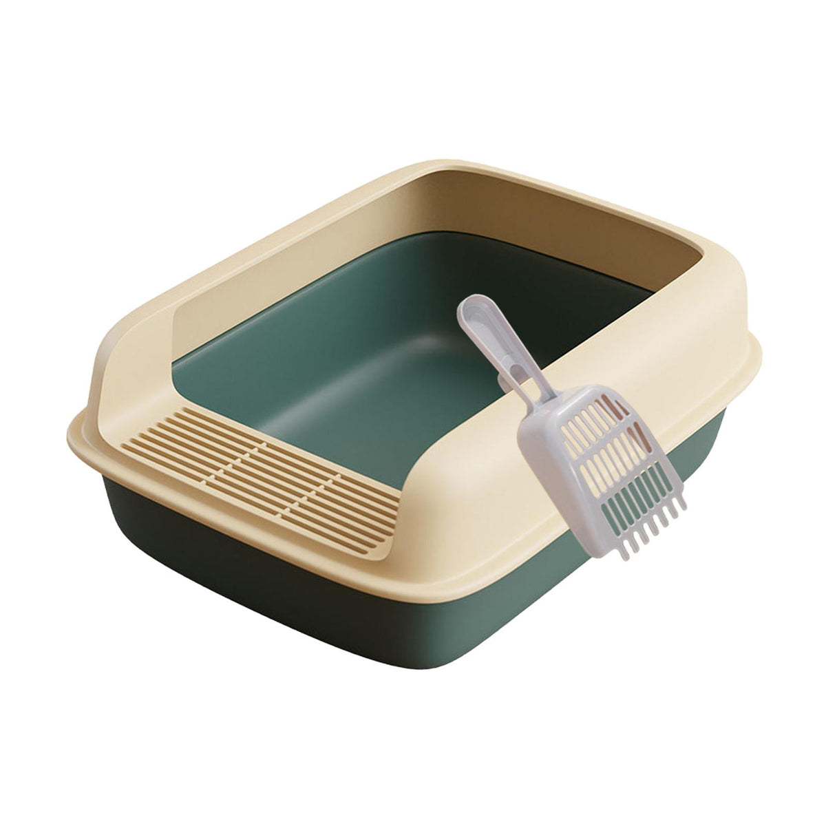 Fully Open Cats Litter Tray with High Side Semi Enclosed Pet Litter Large Packaging status original