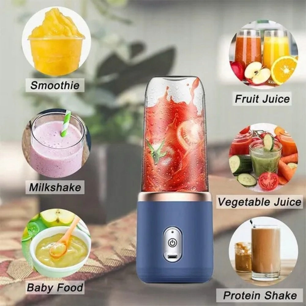 Fully automatic multi-function Portable Rechargeable Electric Juicer Cup Dominant color blue