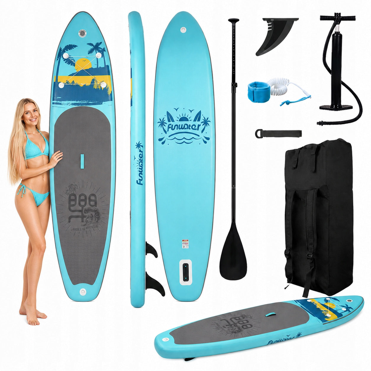 FunWater FW27A SUP Board Inflatable 335cm 180kg Allround + Pump Backpack