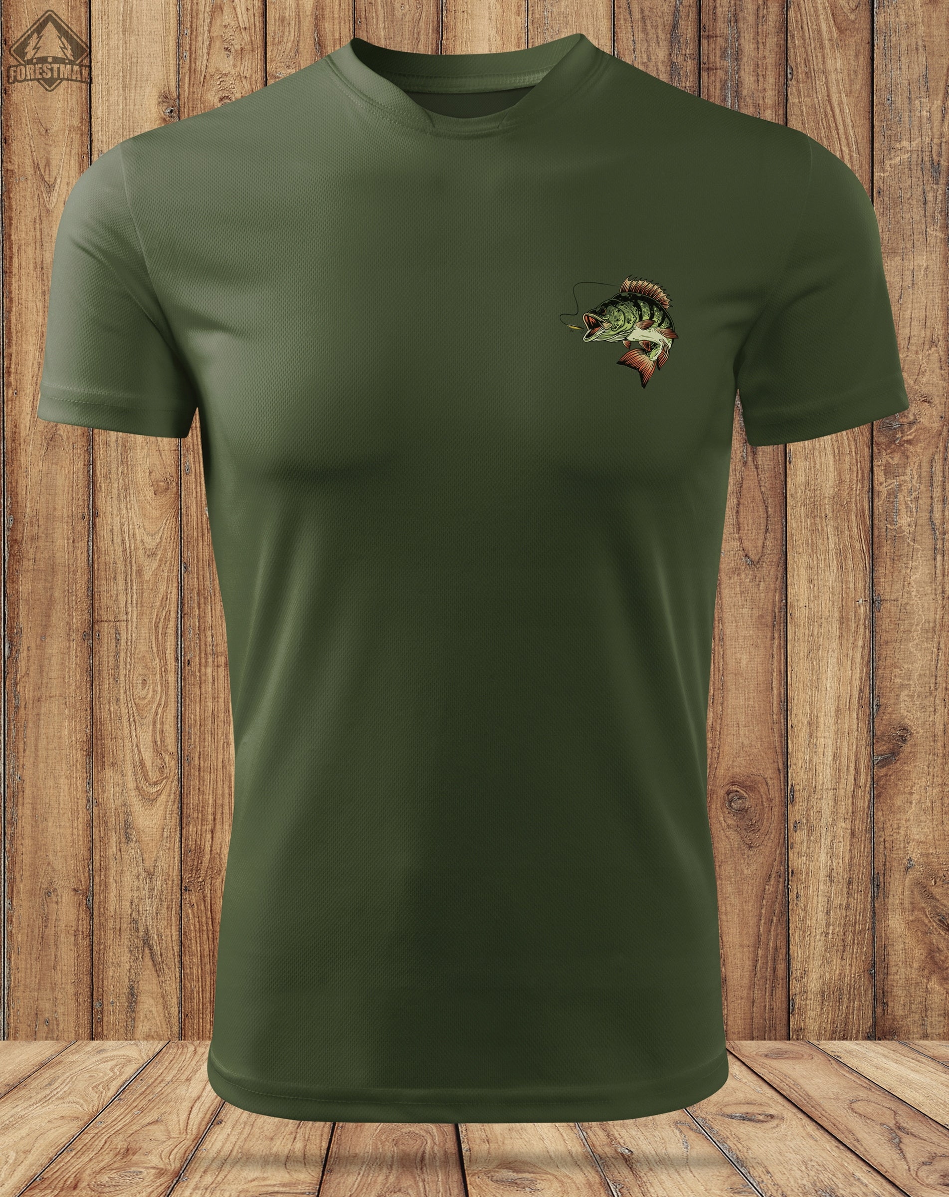 Functional military t-shirt for Fisherman for summer T-shirt khaki print PERCH Size L