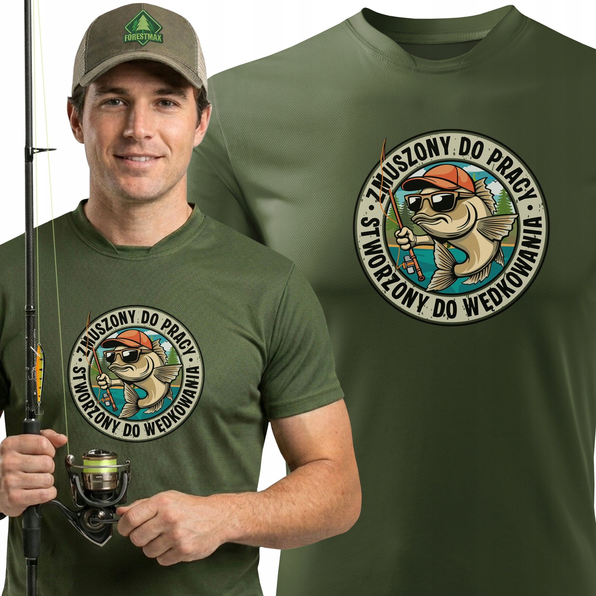 Funny thermoactive fishing shirt for a gift for an Angler - size XL