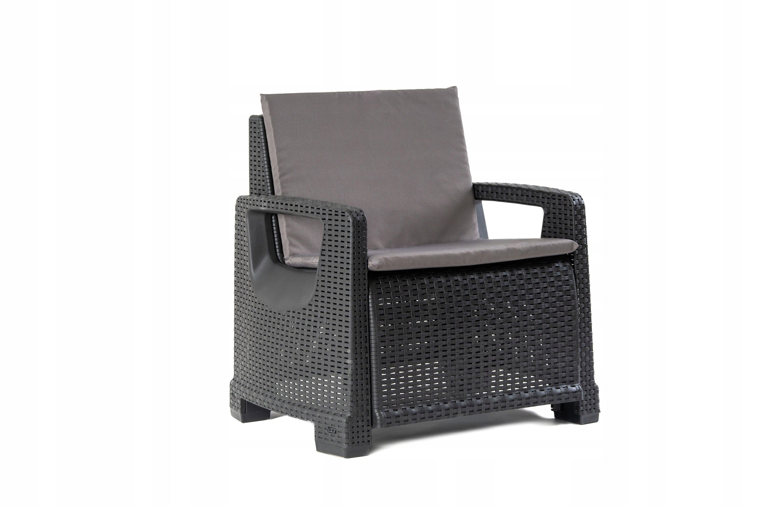 Furniture set VALERIA CORCIANO anthracite for terrace, balcony 2 armchairs+table Main material synthetic rattan