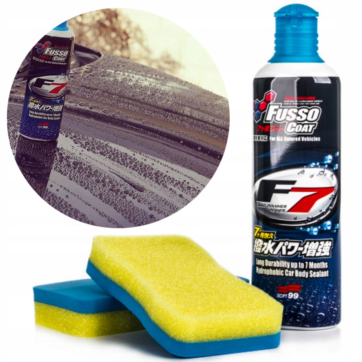Fusso Coat F7 All Colours Liquid Wax 300ml + Applicators Set SOFT99