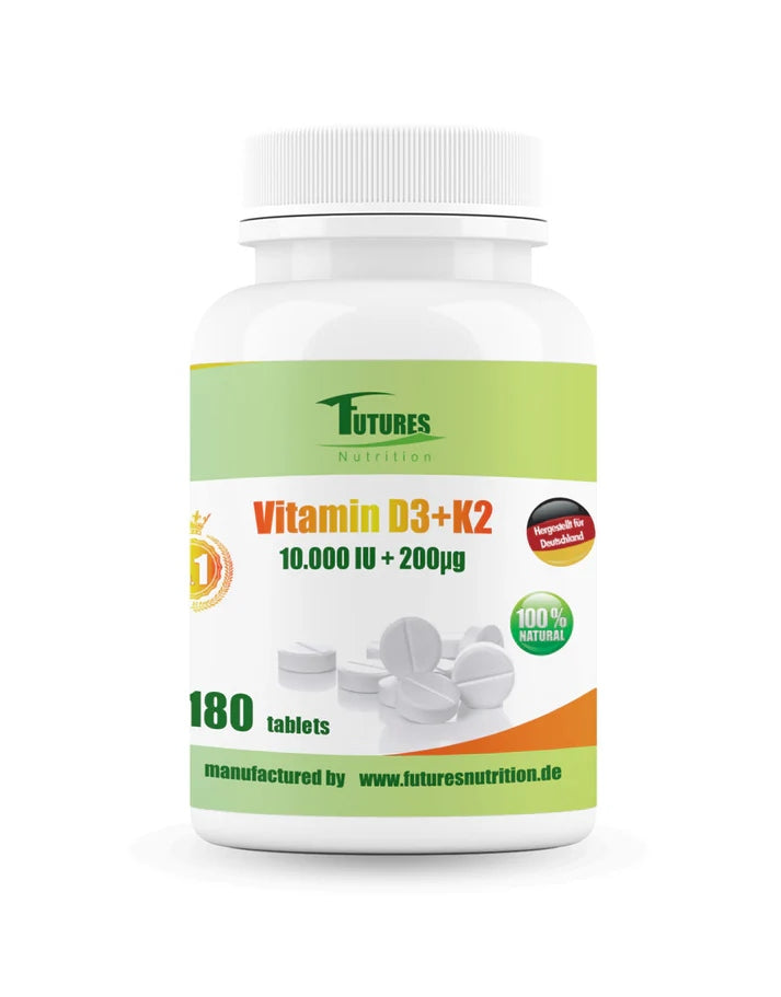 Futures Vitamin D3 10000 IU + K2 MK7 200µg 180 tablets bone immunity