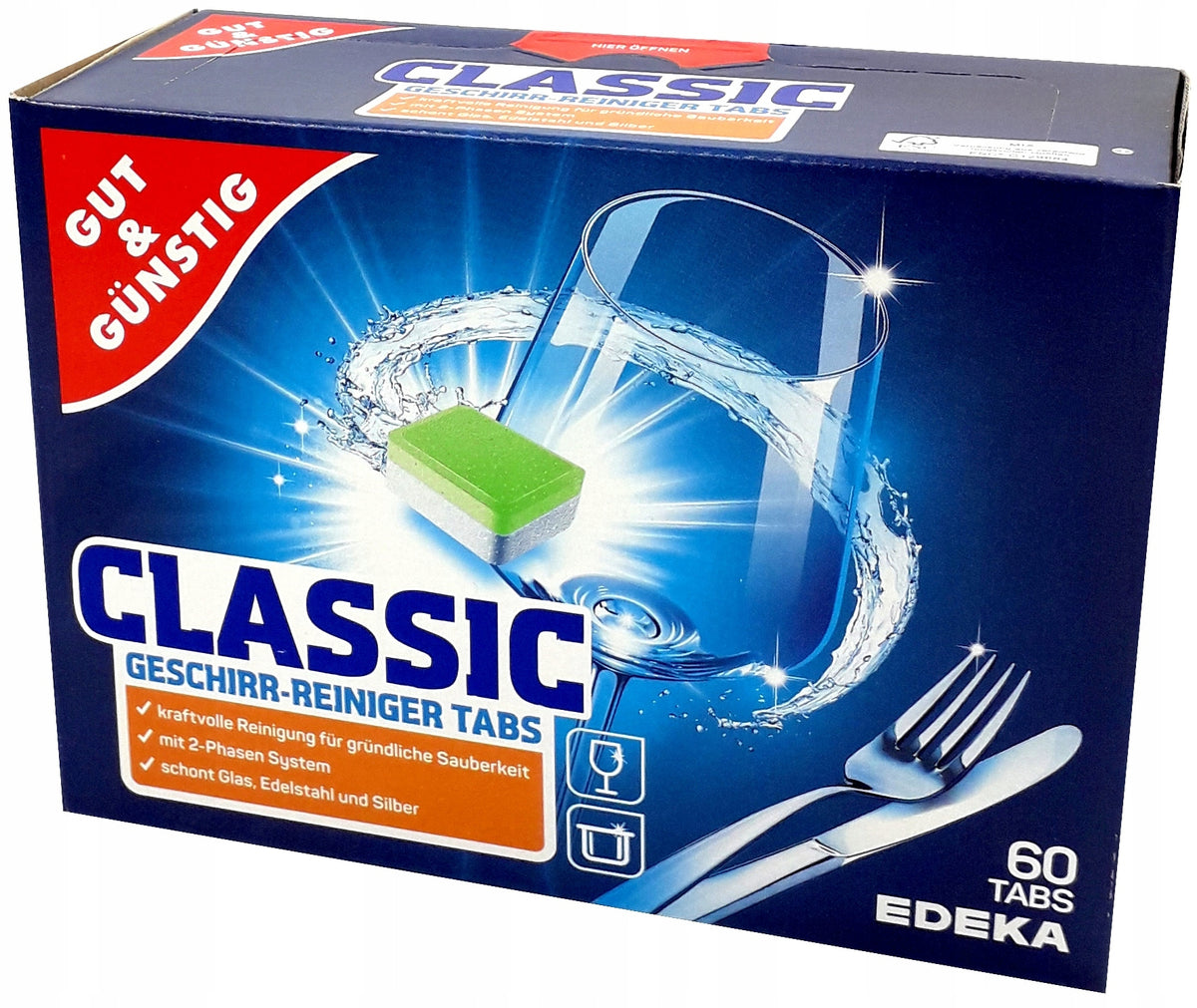 G&G Classic Shiny Dishwasher Tablets 2x60 Pieces DE Shape tablets