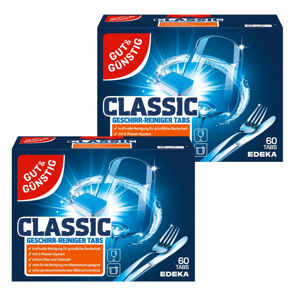 G&G Classic Shiny Dishwasher Tablets 2x60 Pieces DE