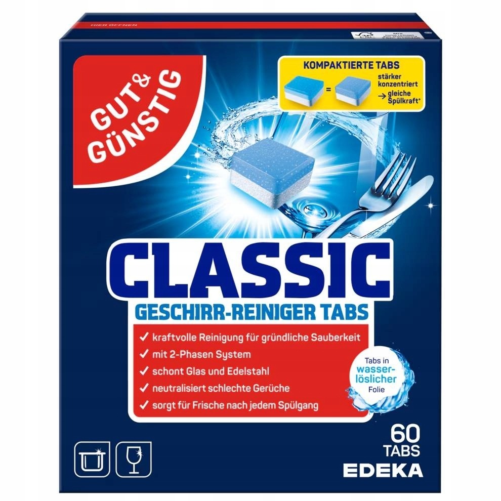 G&G Classic Two Phase Dishwasher Tablets 60 Pieces DE