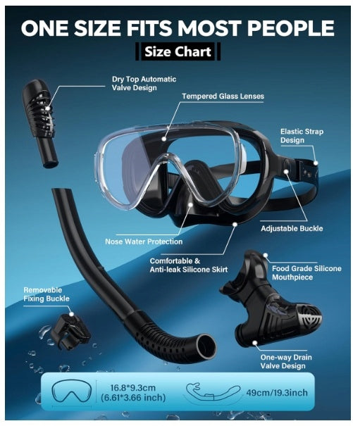 G2RISE SN05 MASK WITH SNORKEL FOR ADULTS HARDENED LENS Brand no brand