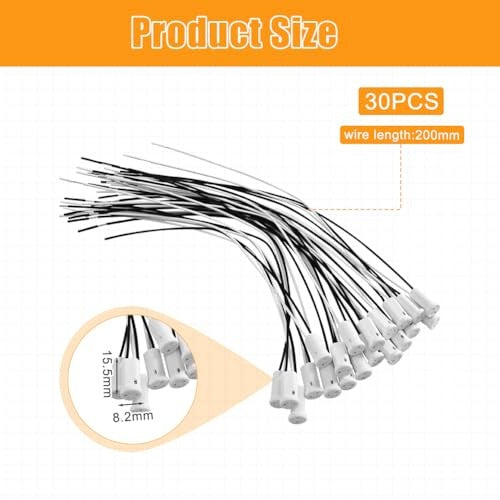 G4 CERAMIC FIXTURES FOR HALOGEN LED LAMPS 30 PIECES 20 CM silicone Manufacturer code Producent niezależny
