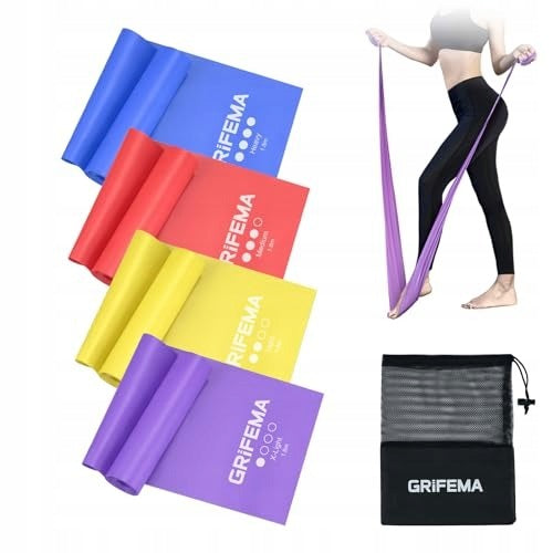 GA5002 RUBBER FITNESS BANDS SET 4 1 8M RESISTANCE BANDS WITH 4 FOR ORGANIZATION Packaging status original