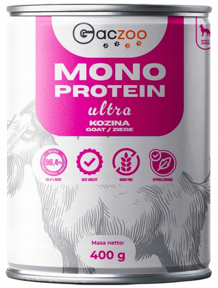 GACZOO MONO PROTEIN ULTRA GOAT WET DOG FOOD 400g