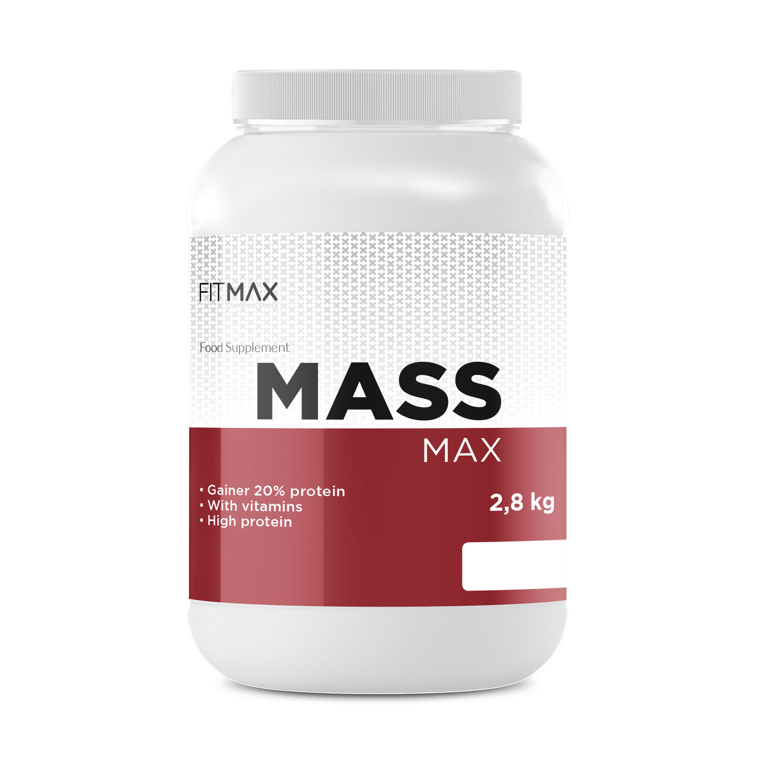 GAINER Fitmax Mass Max 2800g STRAWBERRY + SHAKER FREEBIE Brand FitMax