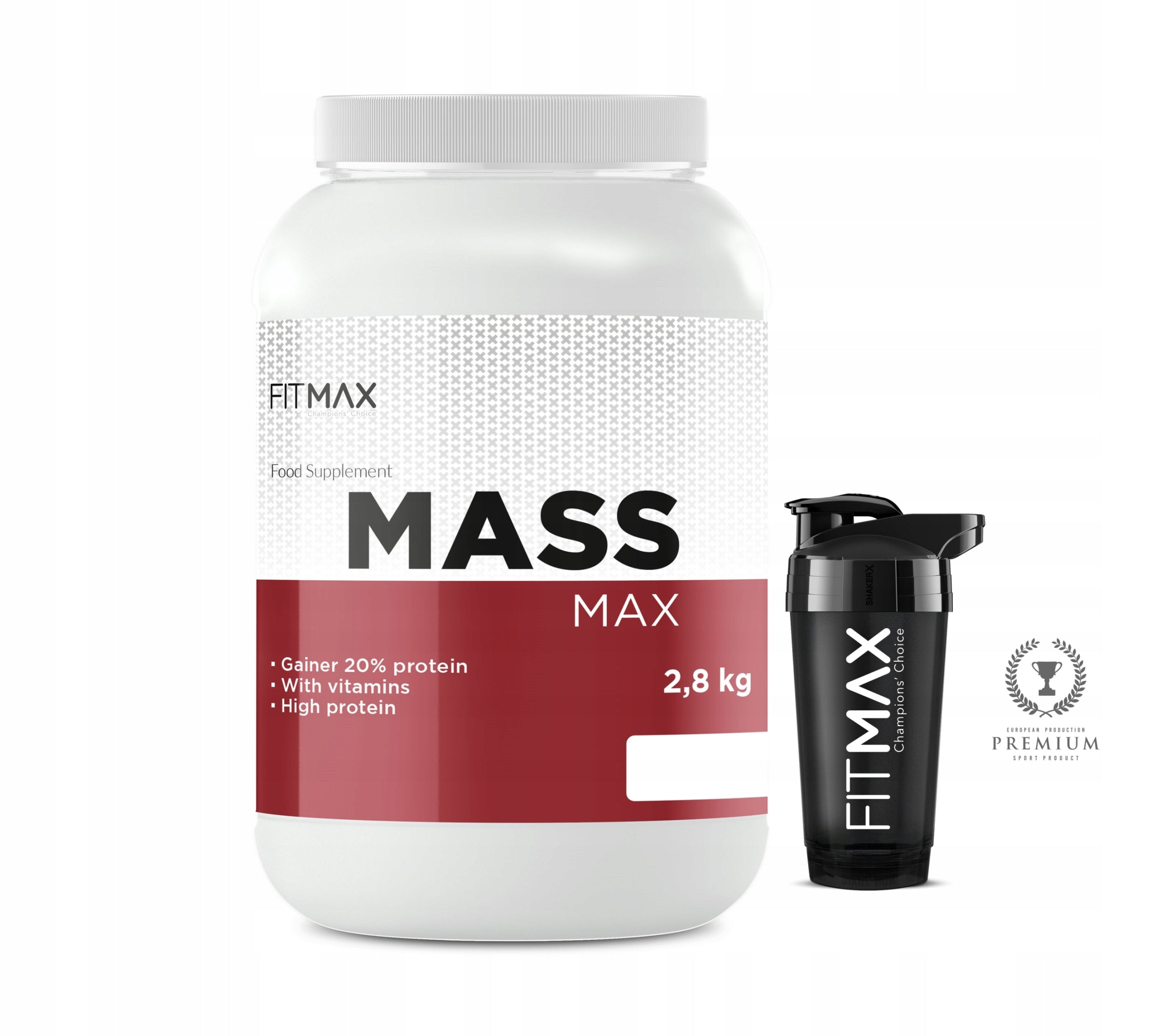 GAINER Fitmax Mass Max 2800g VANILLA + FREEBIE SHAKER