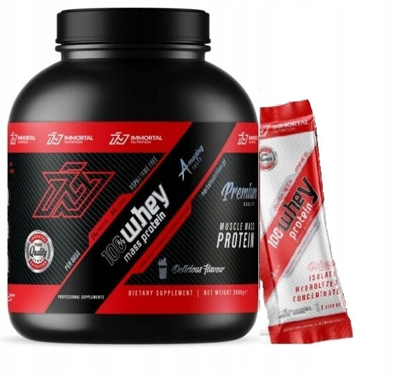 GAINER IMMORTAL WHEY MASS PROTEIN VANILLA MASS GAJNER POWDER 3000G Expiration date at least 1 year from the date of purchase