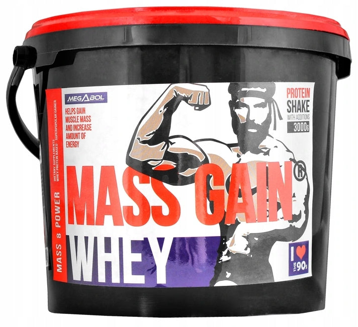 GAINER WHEY MASS GAIN WPC MUSCLES METABOLISM - 3000g Megabol strawberry Packaging status original