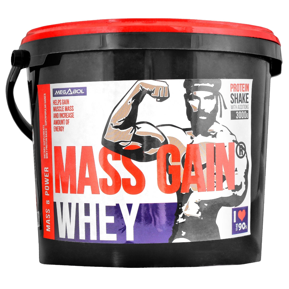 GAINER WHEY MASS GAIN WPC MUSCLES METABOLISM - 3000g Megabol strawberry
