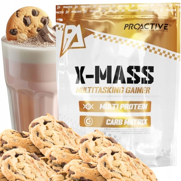 GAINER for mass CARBOHYDRATE PROTEIN ProActive X-MASS Cookie 1kg x 6 pcs Packaging status original