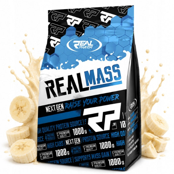 GAINER for mass PROTEIN CARBOHYDRATES 1KG Real Mass 1000g Banana