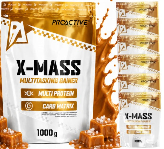 GAINER for mass PROTEIN CARBOHYDRATES ProActive X-MASS Salty Caramel 1kg x 6 pcs