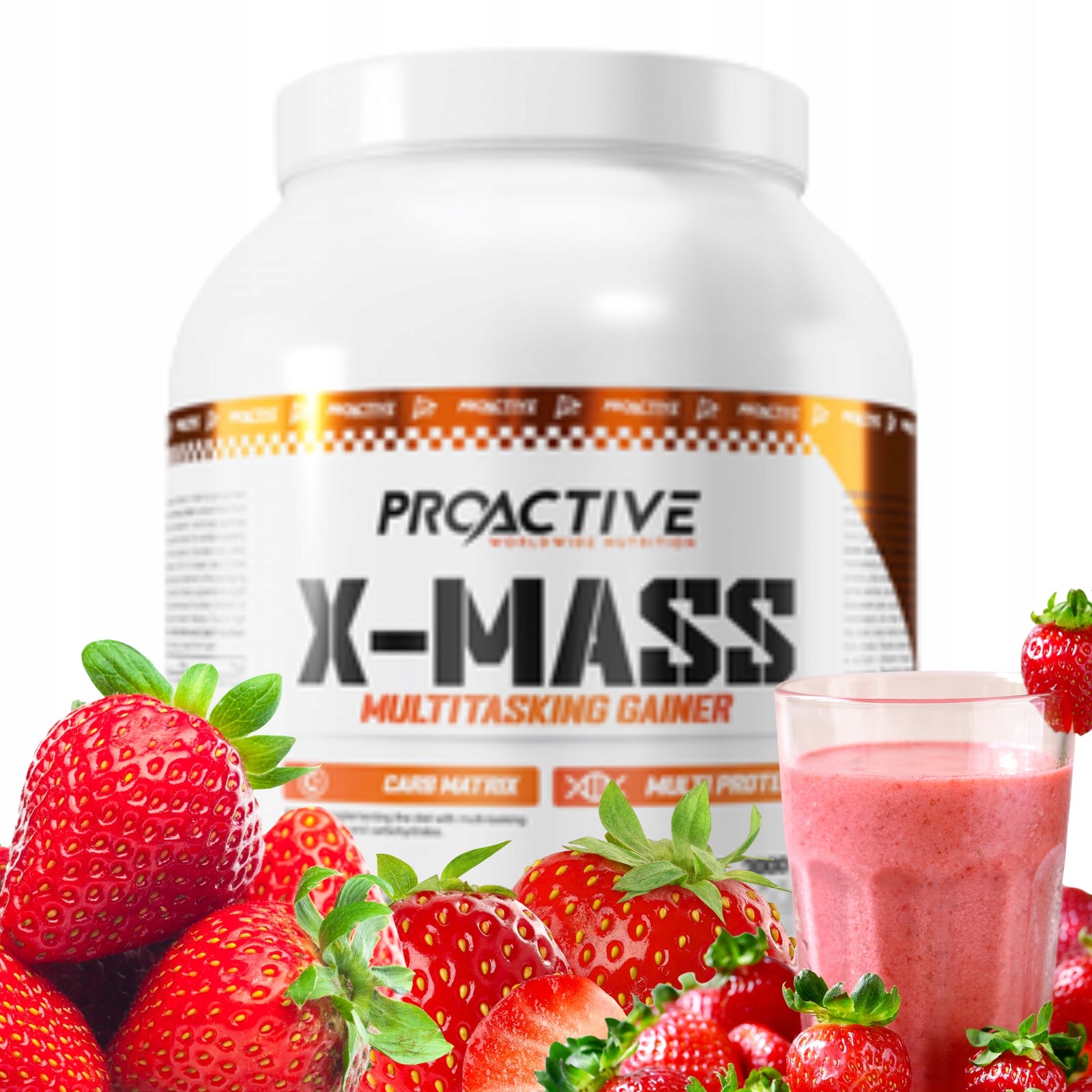 GAINER powder protein carbohydrates ProActive X-MASS strawberry 3000g