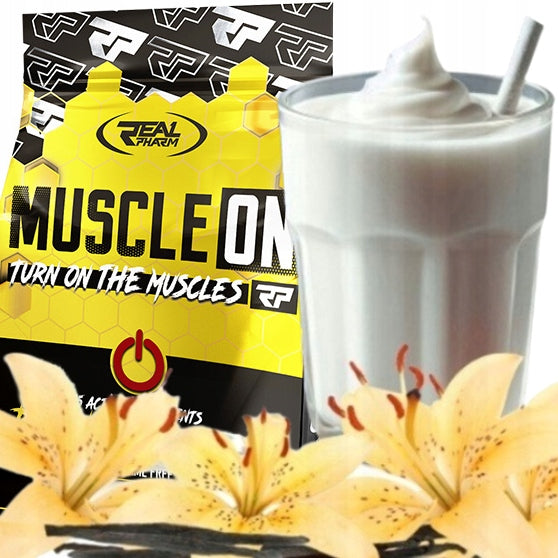 GAINER protein carbohydrate mass Real Pharm MUSCLE ON 1000g VANILLA