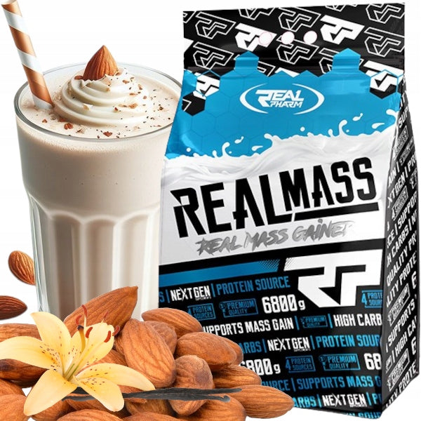 GAINER protein carbohydrates Real Pharm Real Mass VANILLA ALMOND 6800g