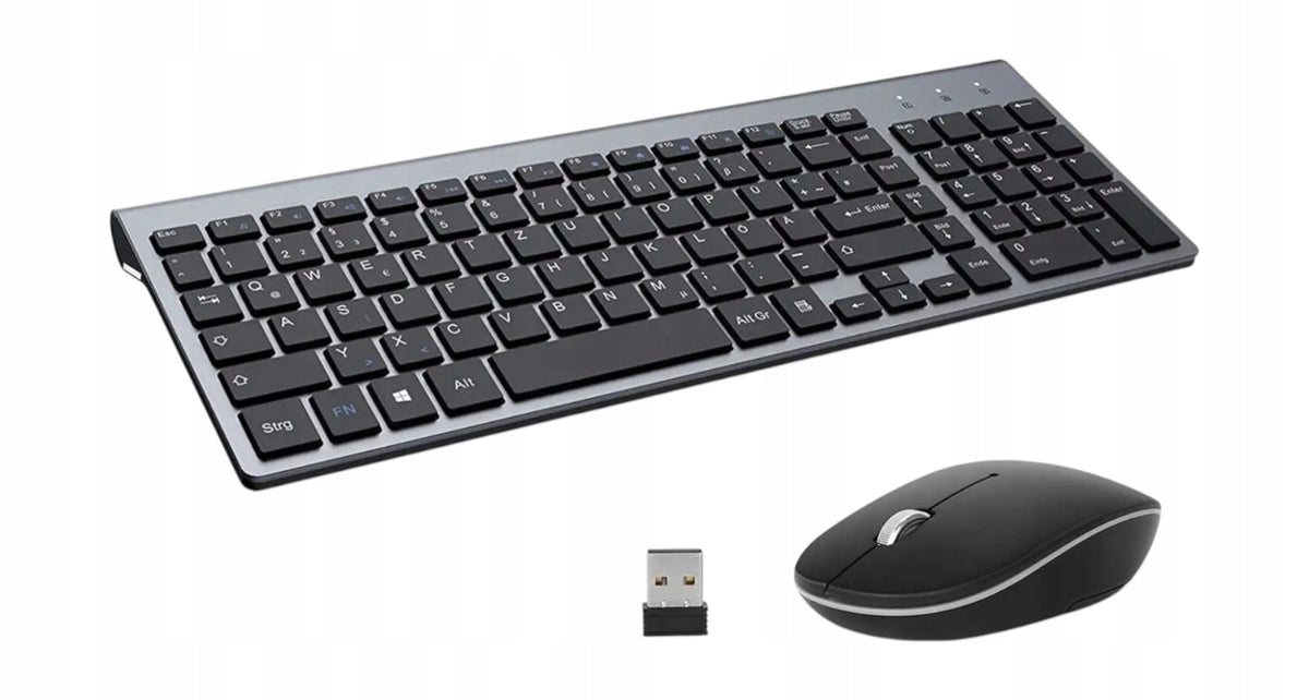 GALENMORO Wireless Keyboard and Mouse 2,4 GHz QWERTZ DE + Stickers