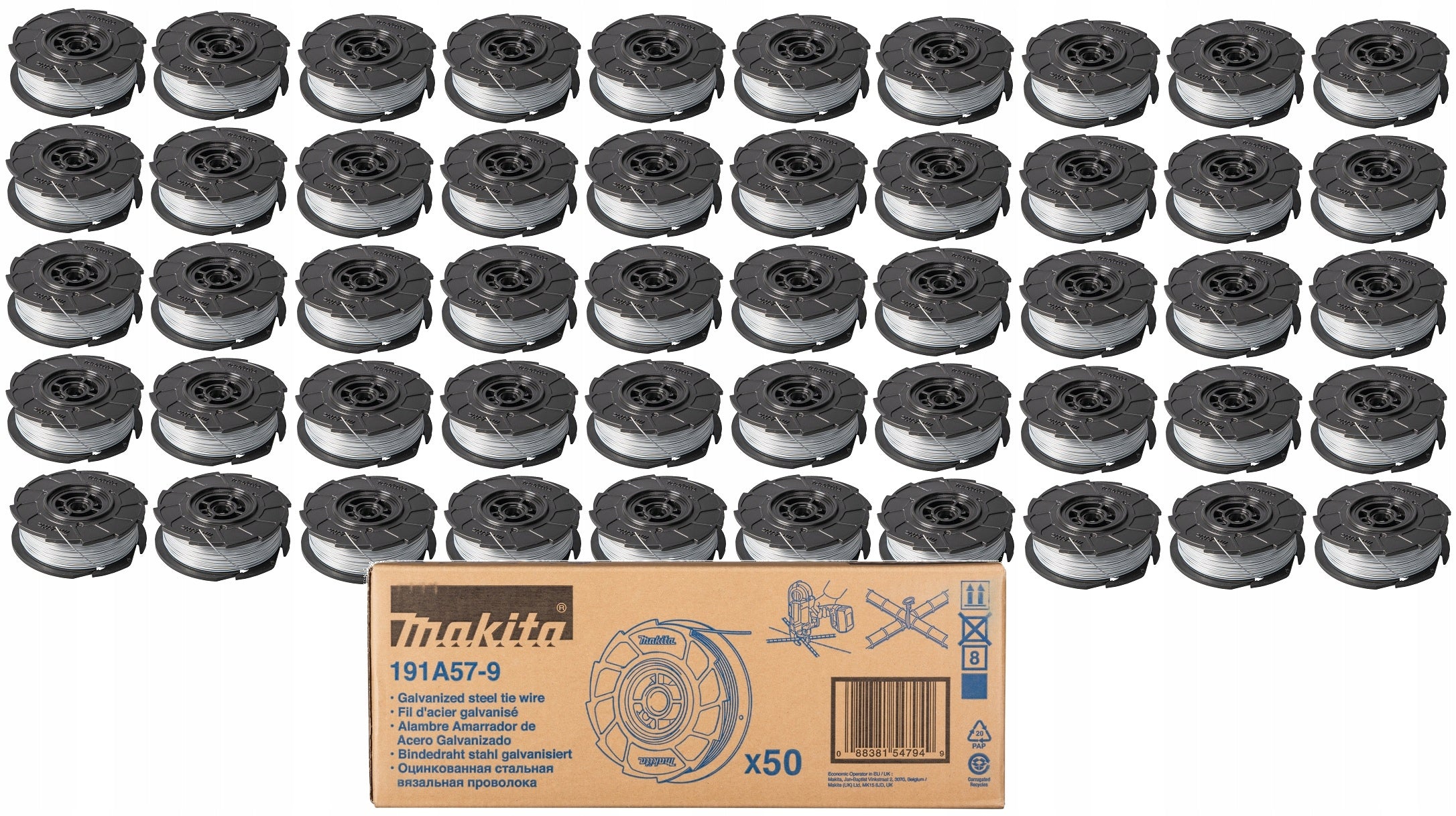 GALVANIZED WIRE FOR BINDING MACHINE 0,8MM TO DTR180 DTR181 50PCS MAKITA