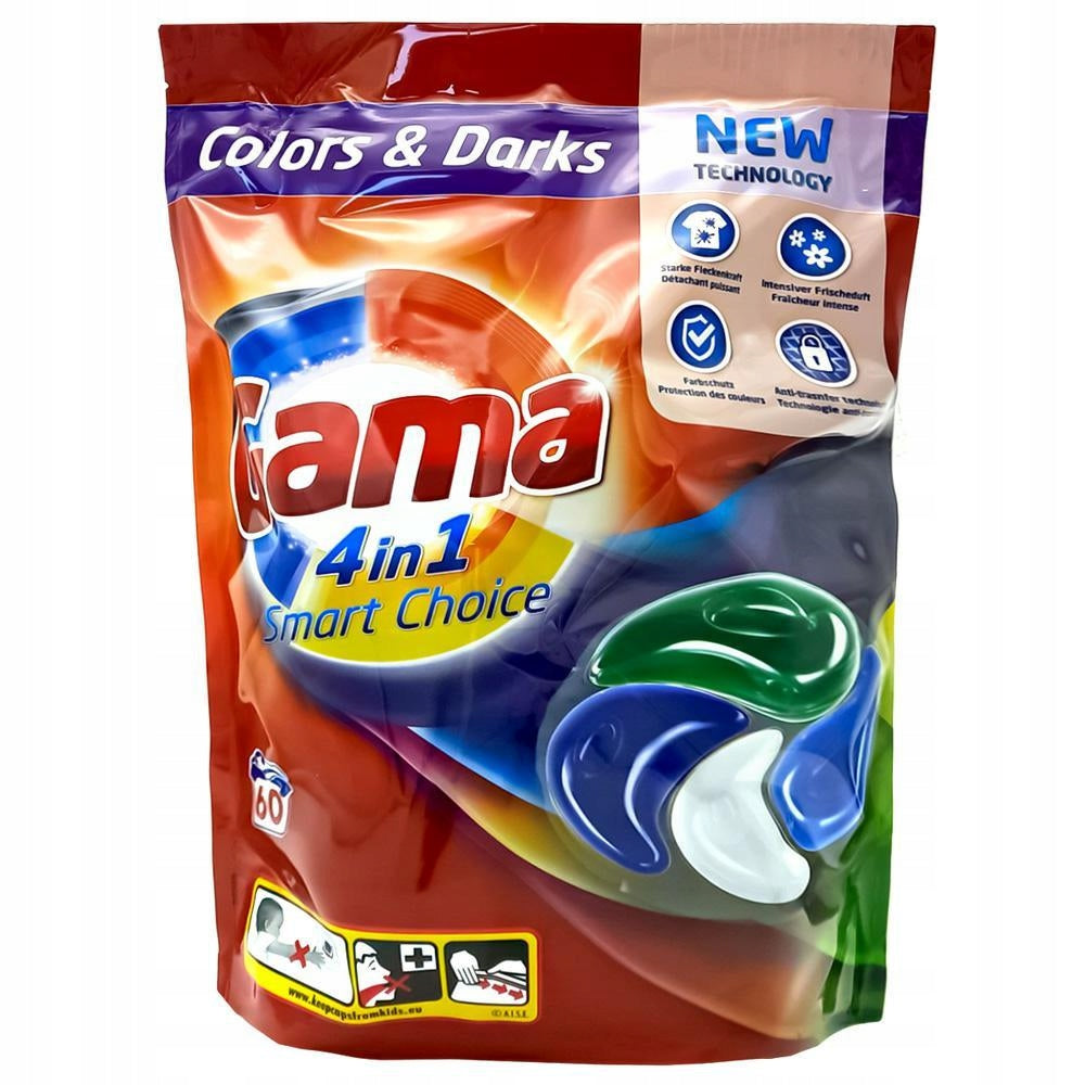GAMA CAPSULES FOR WASHING COLORED FABRICS 60 PCS Packaging status original