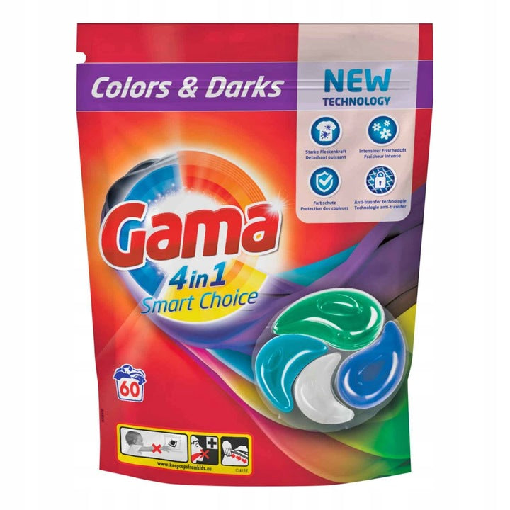 GAMA CAPSULES FOR WASHING COLORED FABRICS 60 PCS