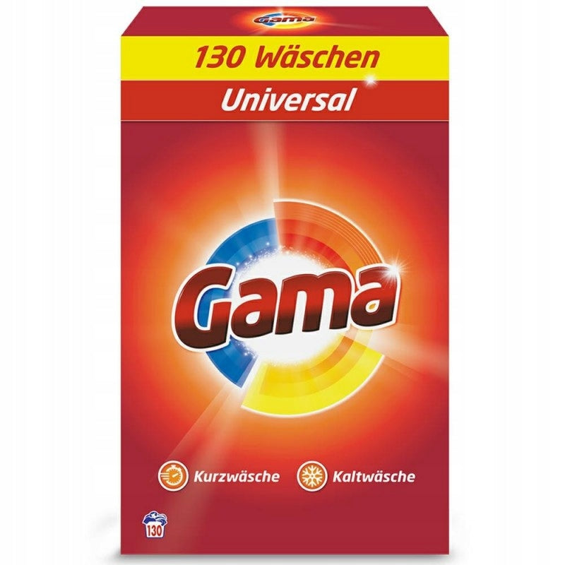 GAMA UNIVERSAL WASHING POWDER FOR WHITE AND COLORED CLOTHES 7,8KG 130WASHES Brand Gama