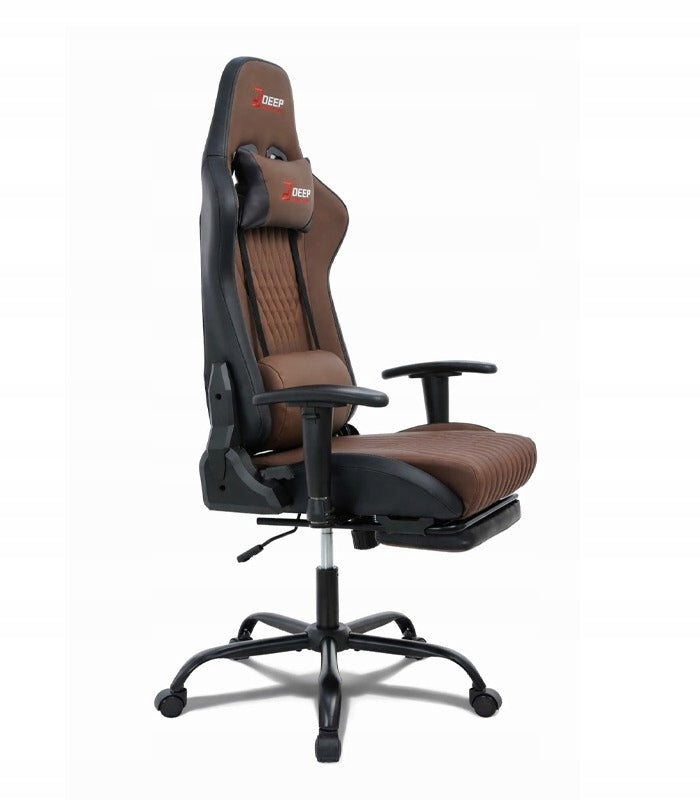 GAMING CHAIR BROWN FOR THE PLAYER FOR THE OFFICE COMFORTABLE FOOTREST Furniture height 123 cm