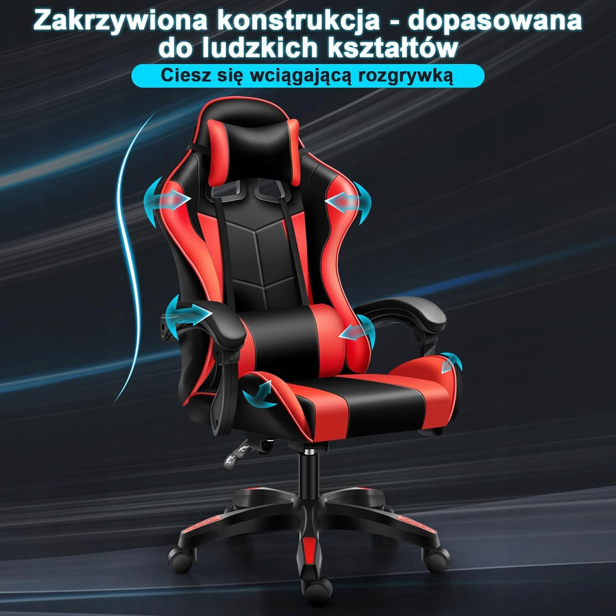 GAMING CHAIR FOR DESK WITH ADJUSTABLE AND ARMRESTS Manufacturer code krzesbiurk1